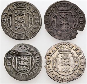 2 skilling 1662, 1663, 1664 samt 1668. (4)