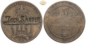 5 öre 1879 - countermarked Jack Sander.