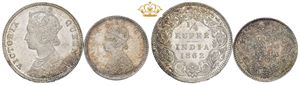 2 Annas 1862; 1/4 Rupee 1862. (2)