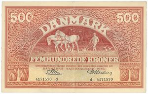 500 kroner 1956 d, nr. 4171570, Riim / Hellerung