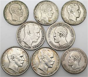 50 øre og 1 krone. (8)