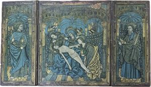 Religious triptych, late 19th/early 20th century