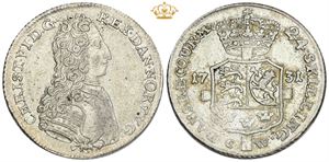 24 skilling 1731, hjerte reduceret til prik