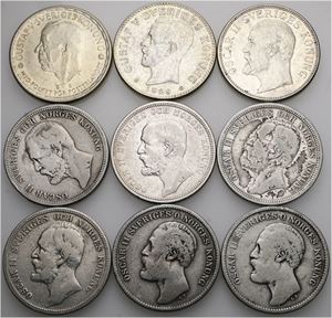 2 kronor, forskellige. (9)
