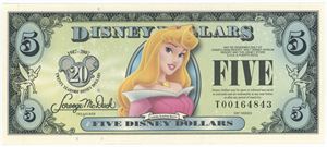 5 Disney Dollars 2007, no. T00164843 - Aurora, Sleeping Beauty
