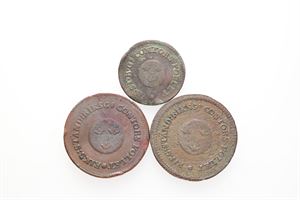 1/2 skilling 1799, 1801,1/4 skilling 1799. (3)