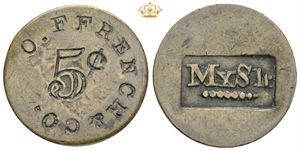 5 Cents, O. Ffrench & Co. med indslået MxSlr