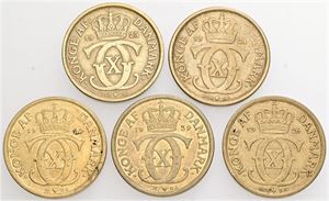 1/2 krone 1924-1940. (5)