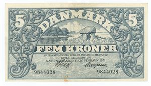 5 kroner 1931, nr. 9844028