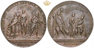 Satirical medal, fluctuating fortunes as emperor, 1744
