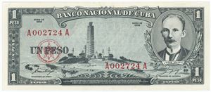1 Peso 1956, no. A002724 A