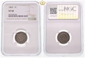 Cent 1863 - graded VF 30 by NGC.