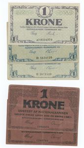 1 krone 1916 (2), 1916, 1918, 1921. (5)
