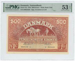 500 kroner 1944 d, nr. 0025620