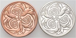 1 Fed 2022, kobber, sølv. (2)