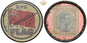 Postskillemønt, 25 øre, Flag