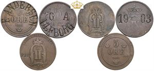 5 øre - kontramarkeret. (3)