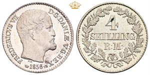 4 skilling 1856 - medaljeprægskarakter