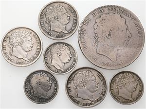 Collection, Crown, shilling and Sixpence. (7)