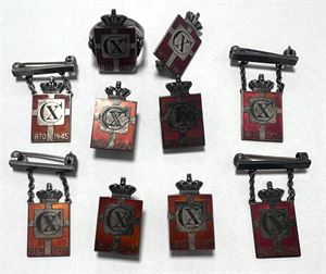 Kongemærker, seks forskellige. (10)