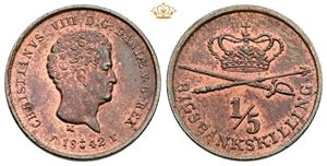 1/5 rigsbankskilling 1842