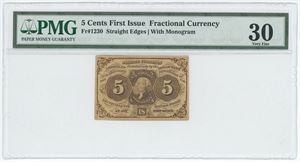 First Issue, Postage Currency 5 cents  ND (1862)