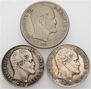 1/2 rigsdaler 1854, 1855; rigsdaler 1855. (3)