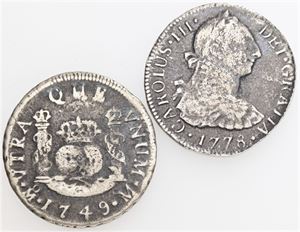 El Cazador, 2 Reales 1749, 2 Reales 1778. (2)