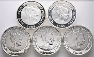 10 kroner 2005-2007, Eventyrmønter, komplet sæt. (5)
