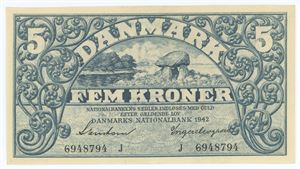 5 kroner 1942 J, Ingerslevgaard