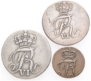 Skilling 1812; 4 og 8 skilling 1809 (3)