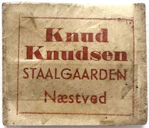 Knud Knudsen, Staalgaarden, Næstved, frimærkepenge
