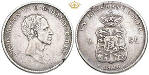 Rigsbankdaler / 1/2 speciedaler 1826