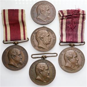 Medaljer for deltagelse i krigene 1848-1850 og 1864. (5)