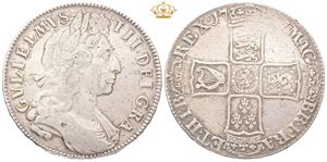 Halfcrown 1701, D. TERTIO