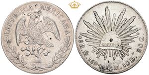 8 Reales 1894 Mo AM, chopmarks