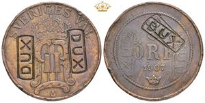 5 öre 1907 - countermarked DUX.