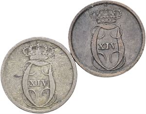 2 skilling 1842, 1843. (2)