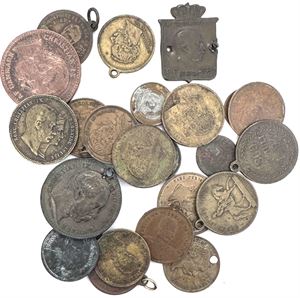 Medaljer med royale portrætter. I alt 23 stk.
