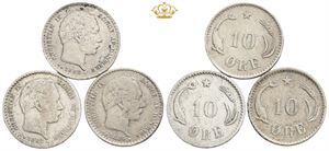 10 øre 1882, 1884, 1888. (3)