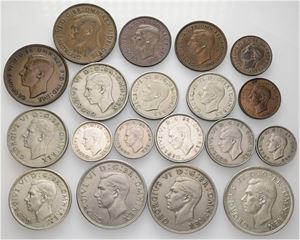 Collection, Halfcrown to Farthing, 20 pcs., all different. (20)