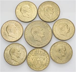 1 og 2 kroner, pæne. (8)