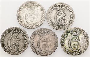 Samling, alle forskellige, Ag. (5)