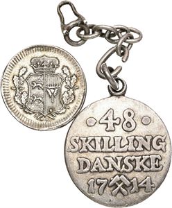 Schilling 1851; 48 skilling 1714 - KOPIER