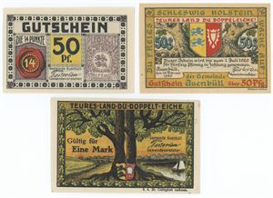 50 Pf. 1920, 50 Pf. (1920), 1 Mark (1920). (3)