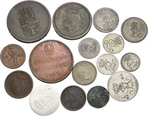 Skillingsmønter, forskellige. (16)