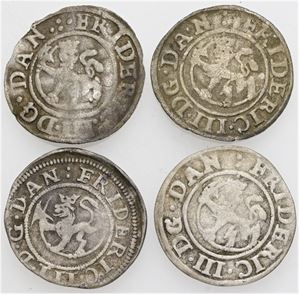 2 skilling 1650, 1652, 1657, 1667. (4)