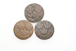 1/6 öre 1668, 1676, 1677. (3)