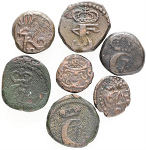 Samling 1-, 2-, og 4 kas, alle forskellige. (7)