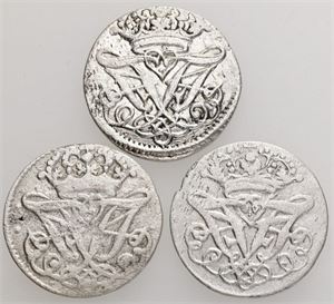 2 skilling 1710, 1712, 1713